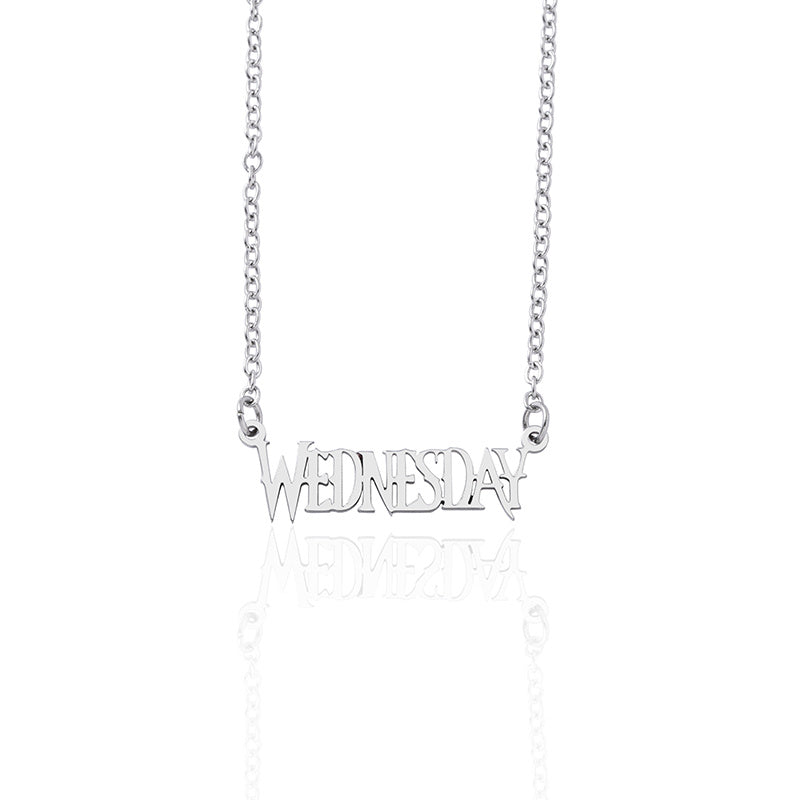 Wednesday Alphabet Pendant Necklace