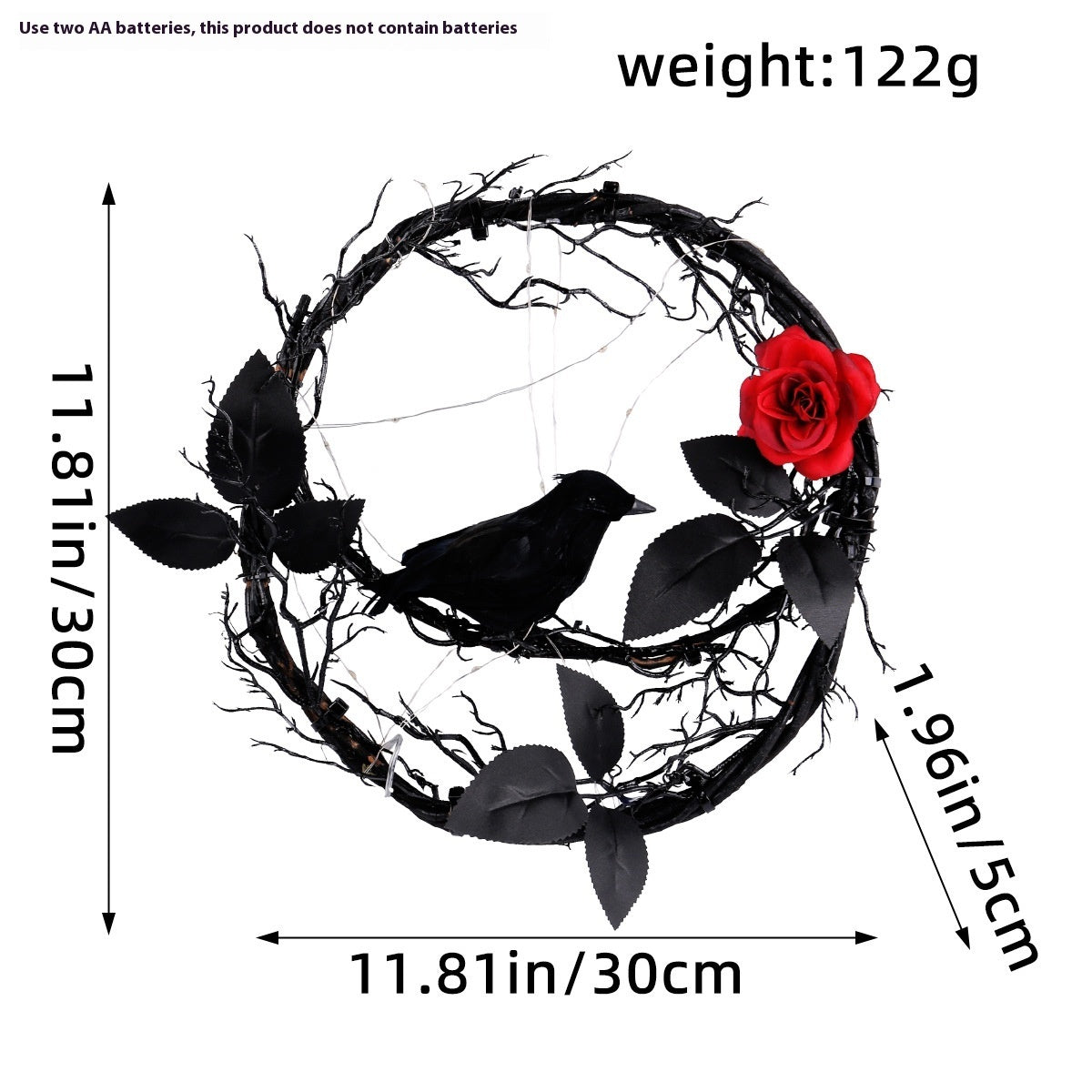 Halloween Glowing Deadwood Black Crow