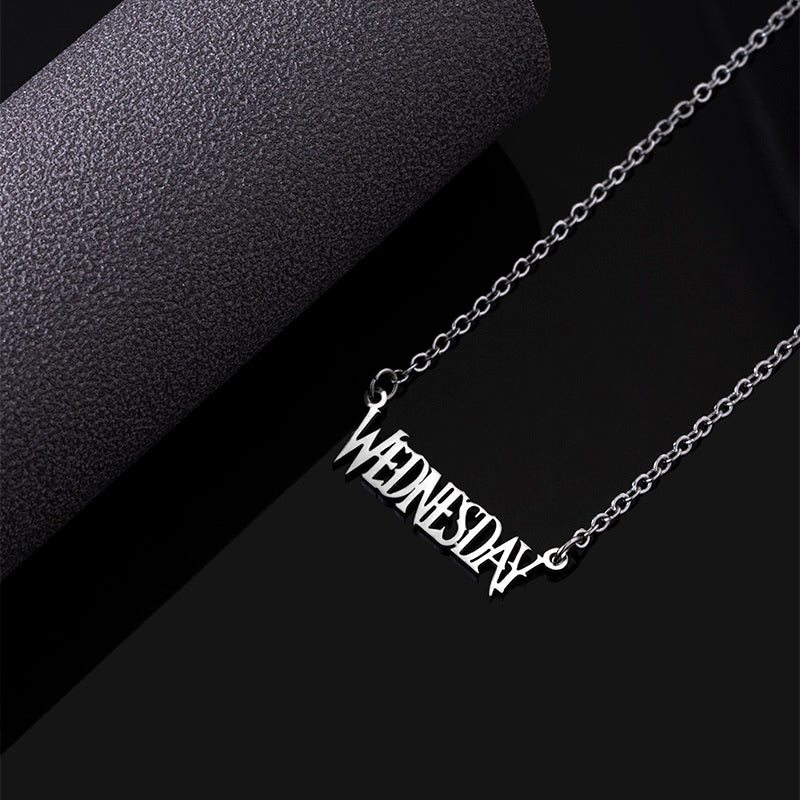 Wednesday Alphabet Pendant Necklace