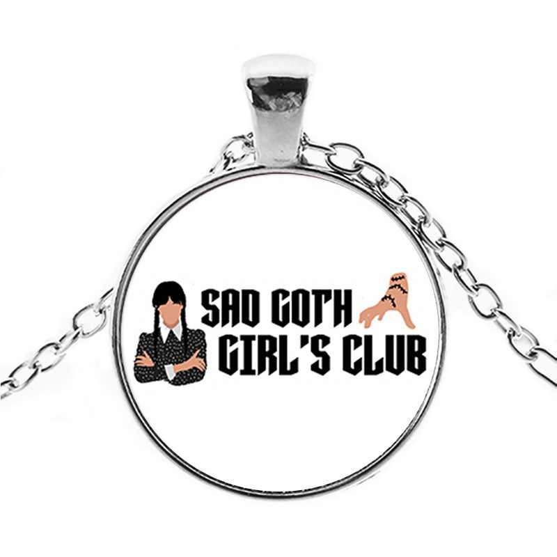 Punk Wednesday, Glass Dome Pendant Necklace.