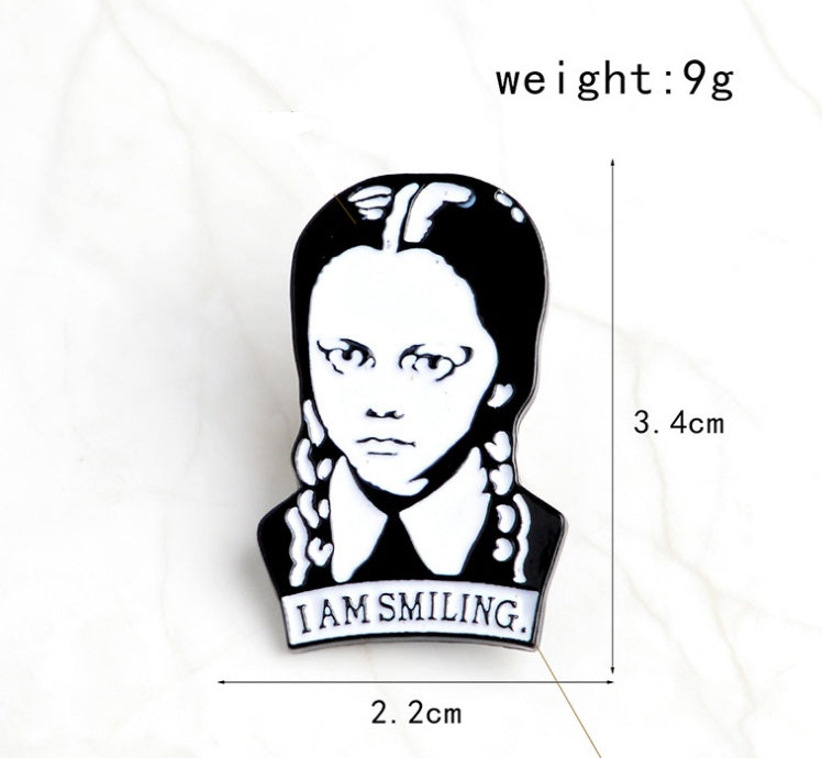 Wednesday Addams | "I AM SMILING" Broach