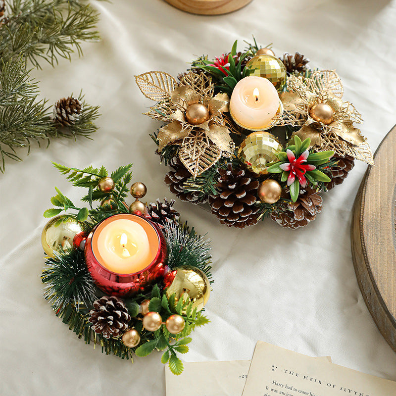 Christmas Candlestick Wreath, Candle Holder Table Decor