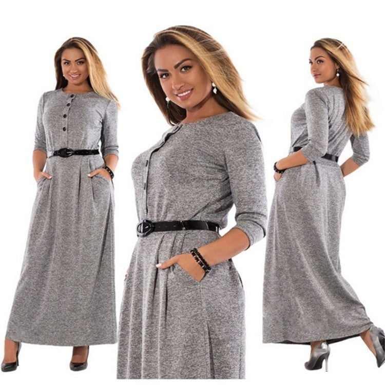 Autumn Plus Size Women's  Long Dress.