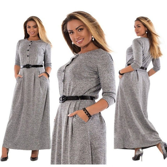 Autumn Plus Size Women's  Long Dress.