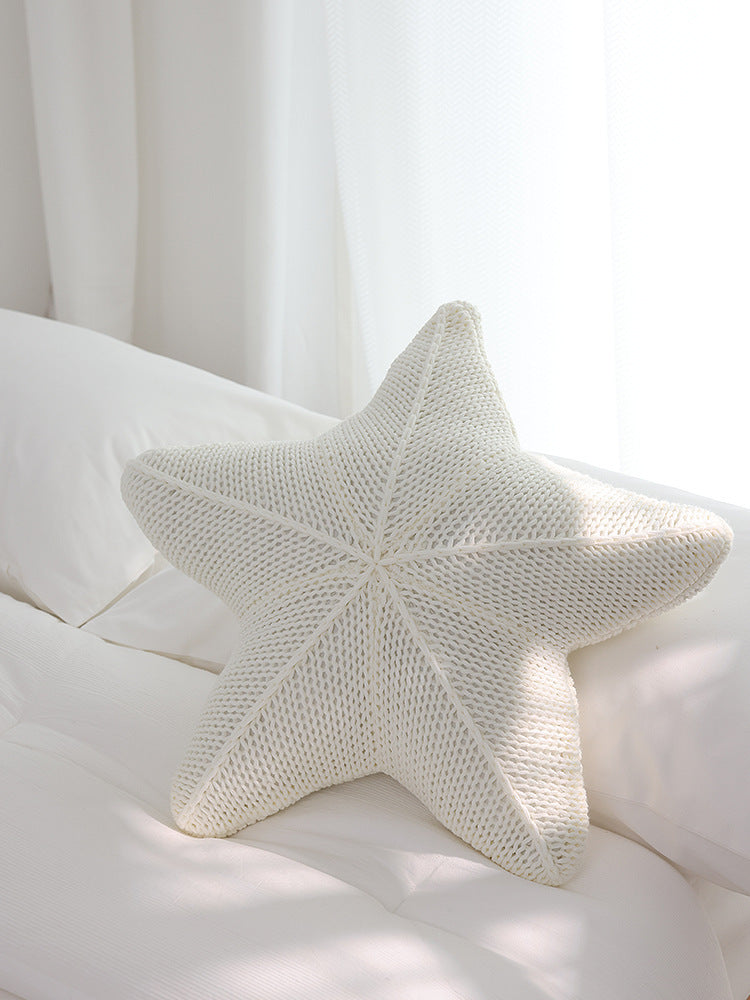 Realistic Sea Decor, Starfish, Hand-knitted Pillow