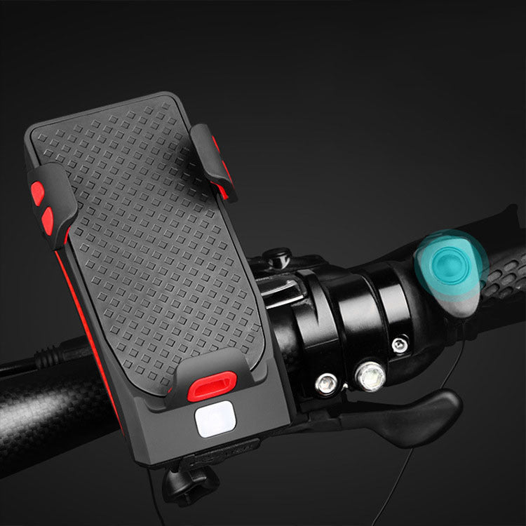 4-in-1 Cycling Night Riding Phone Mount with Power Bank & Horn Light