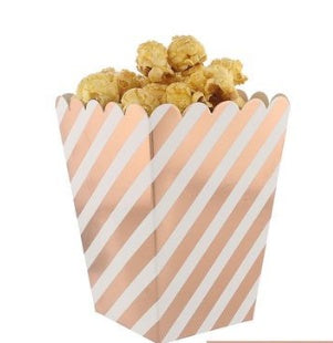 Rose Gold and Silver Foil Popcorn Treat Boxes