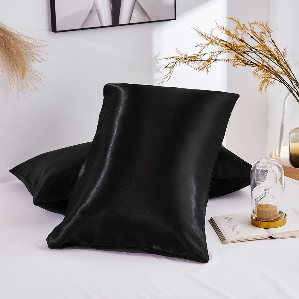 Artificial Silk, Smooth Polyester Fiber, Two Pillowcase, Variety Colors and Sizes.  Perfect Senior Gift.