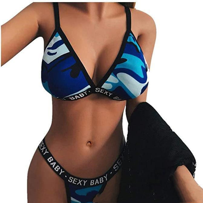 Women Camouflage Bikini and Bra Underwear Sets