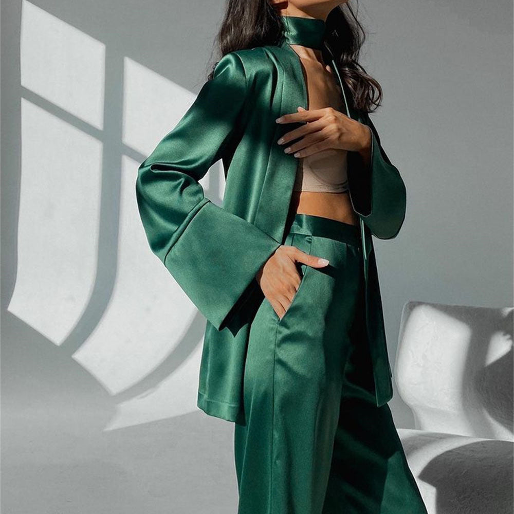 Two Piece Satin Pajama Set