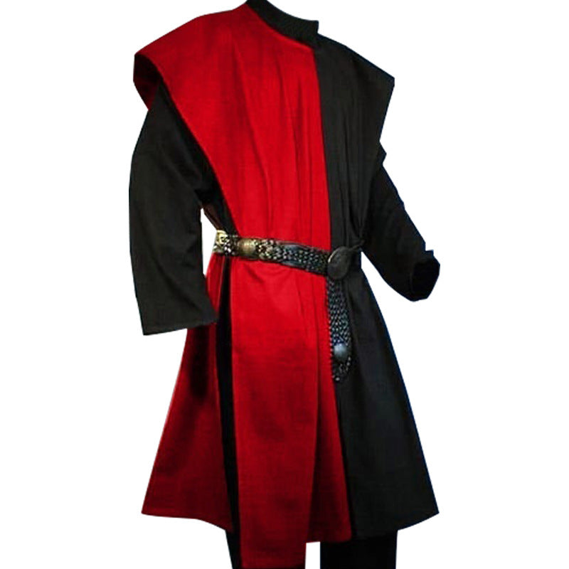 Men's Medieval Traditional, Ceremonial, Long Cover Cape, Vest