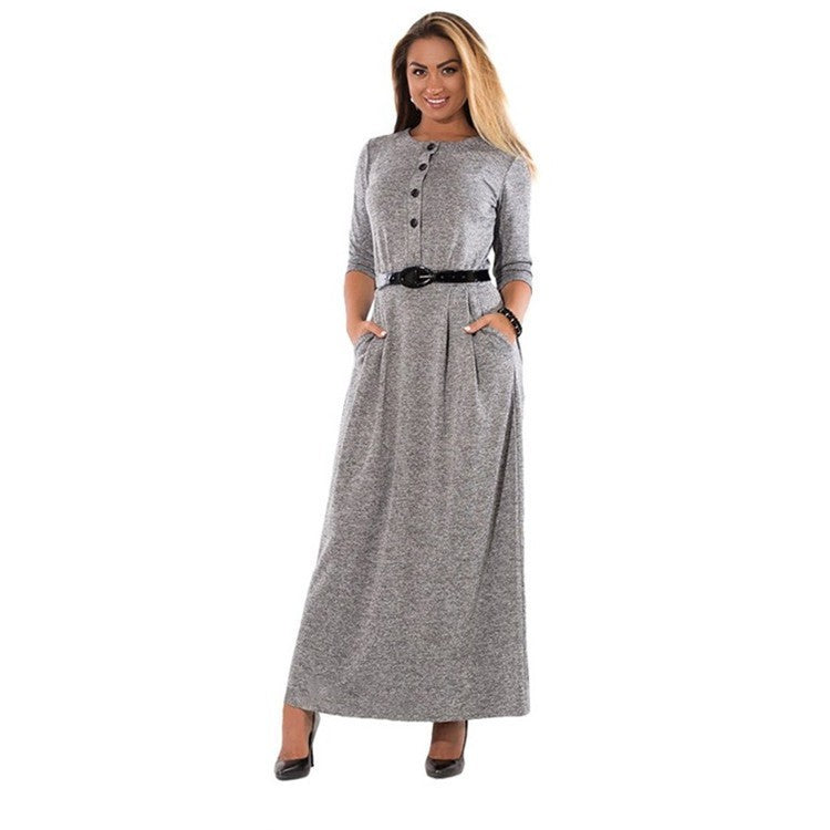 Autumn Plus Size Women's  Long Dress.