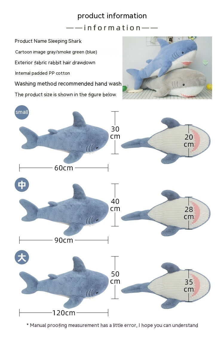 Shark Throw Pillow and Plush Toy Doll