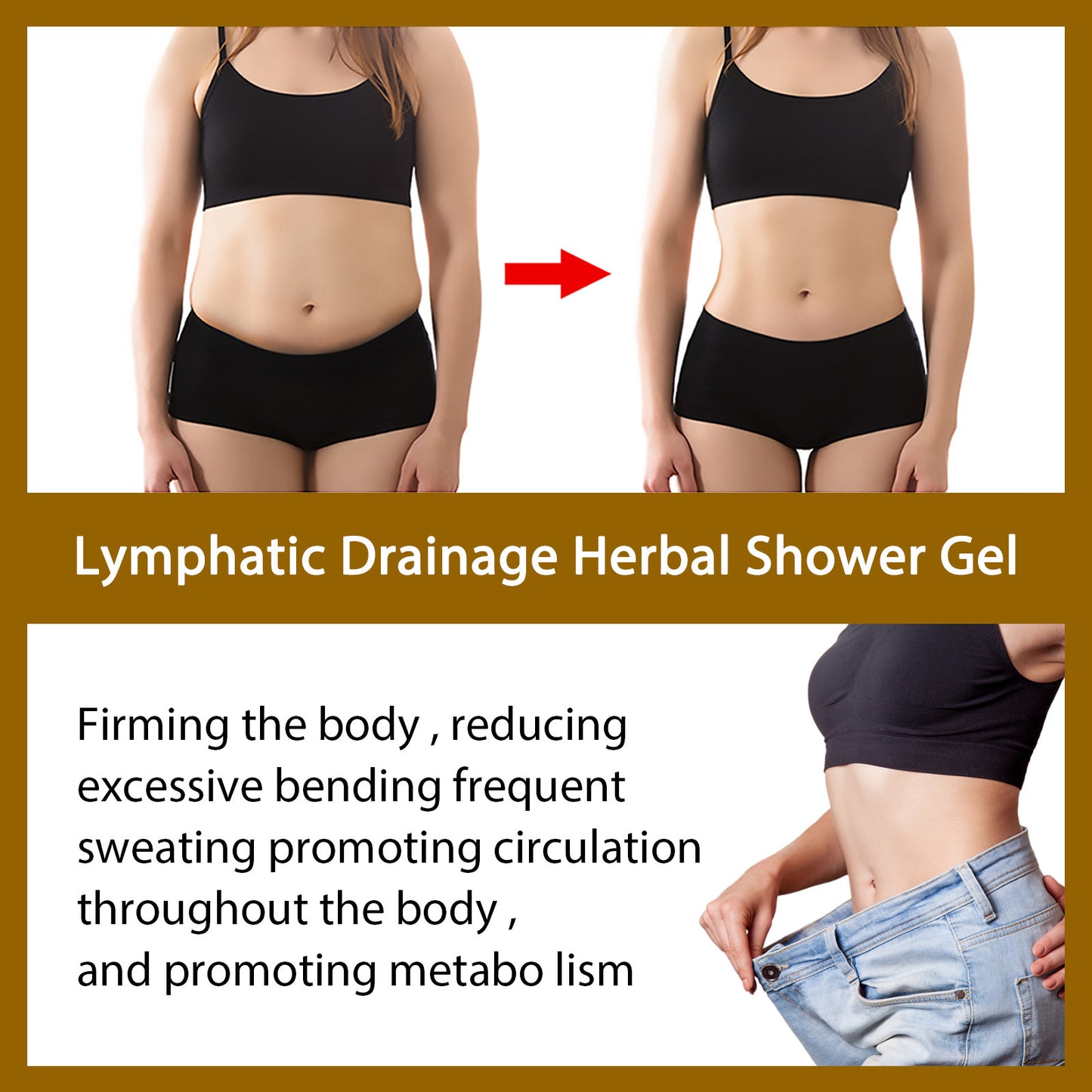 Body Shaping Shower Gel with Ginger.  Lymph Slimming Gel.