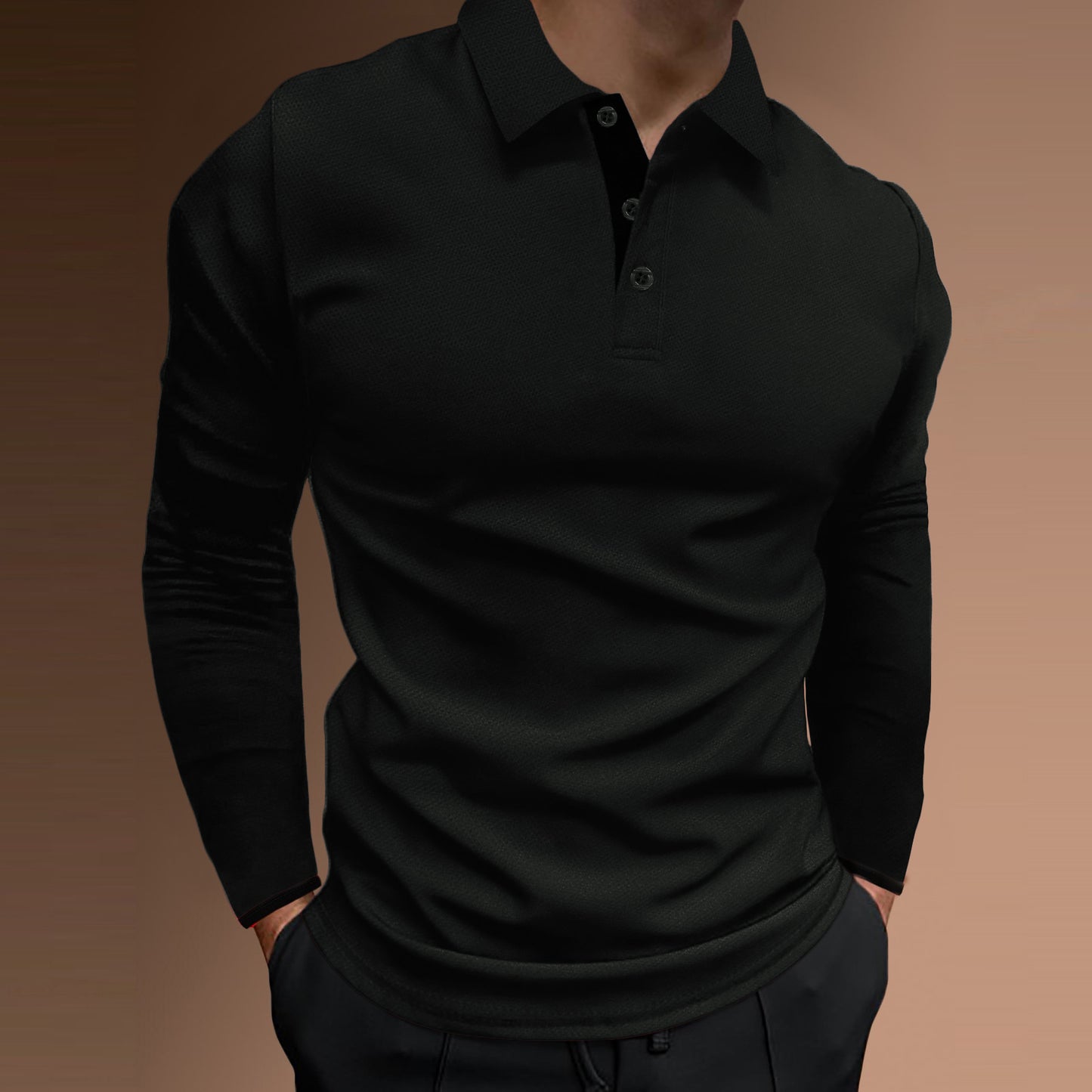 Men's Sports Casual, Comfortable, Stretch Fabric with Long Sleeve Shirt