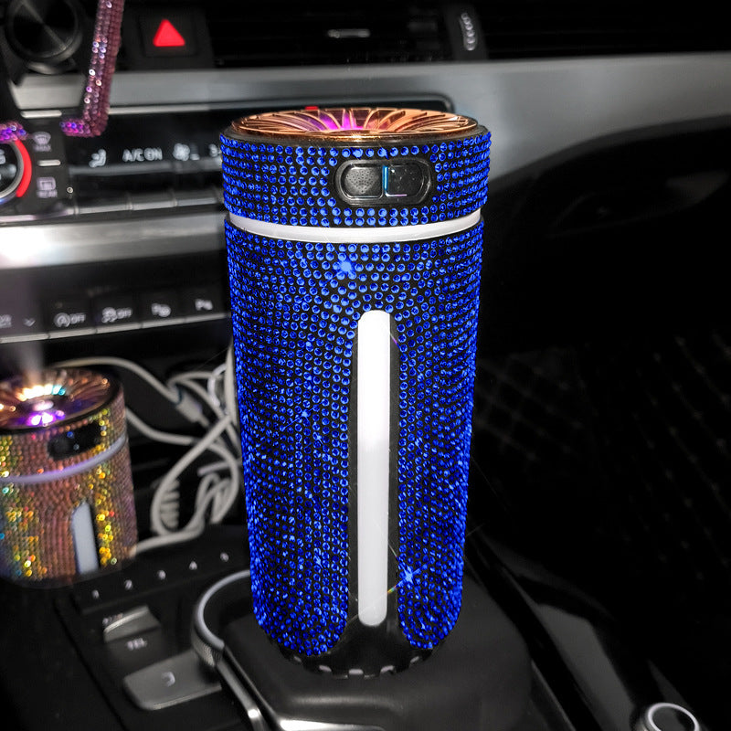 Diamond Car Humidifier, LED Light Car Diffuser, Auto Air Purifier, Aromatherapy Diffuser, Air Freshener Car Accessories, Adults, Teens.