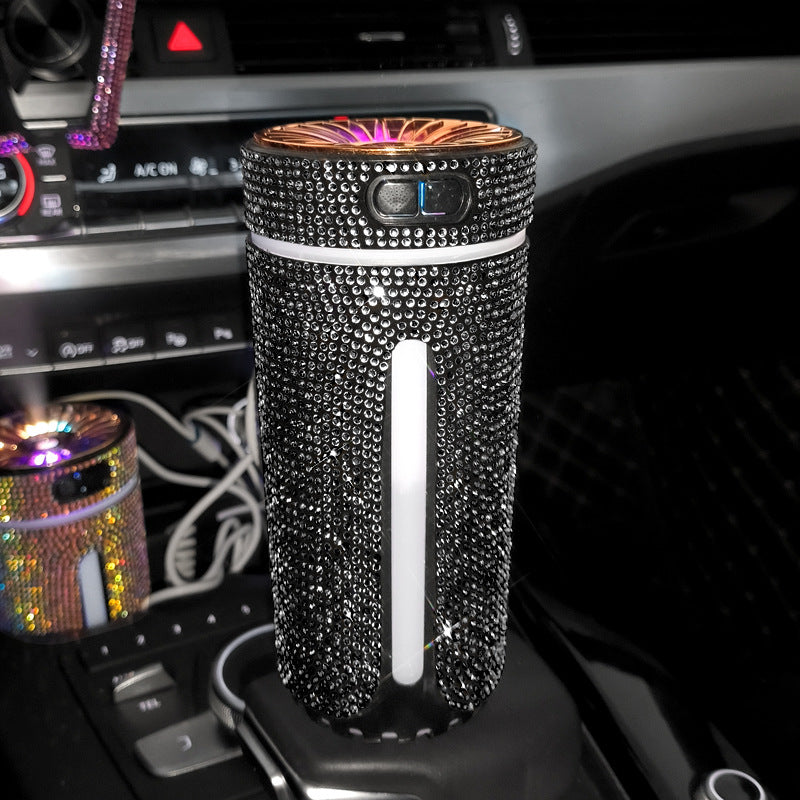 Diamond Car Humidifier, LED Light Car Diffuser, Auto Air Purifier, Aromatherapy Diffuser, Air Freshener Car Accessories, Adults, Teens.