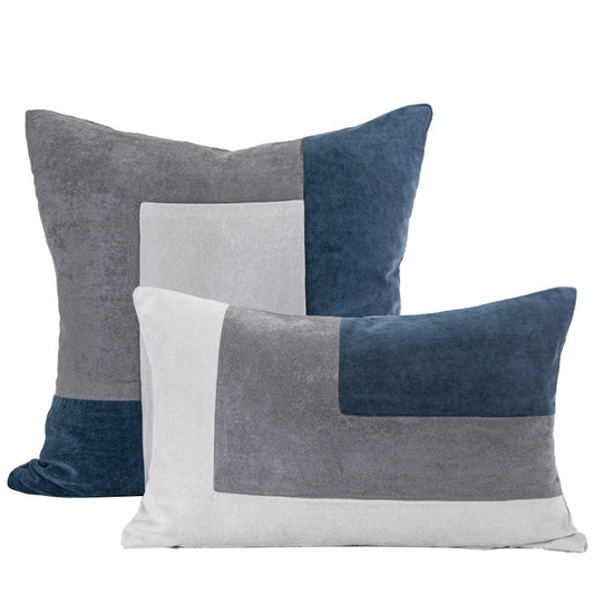 Blue Grey Suede Pillow Covers