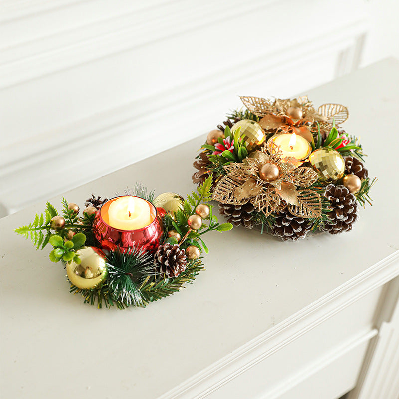 Christmas Candlestick Wreath, Candle Holder Table Decor