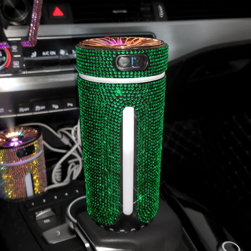 Diamond Car Humidifier, LED Light Car Diffuser, Auto Air Purifier, Aromatherapy Diffuser, Air Freshener Car Accessories, Adults, Teens.