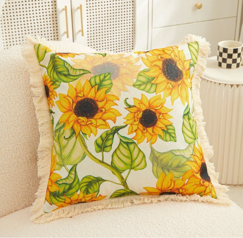 Sunflower Linen Printed Pillowcase – Sunny Decor