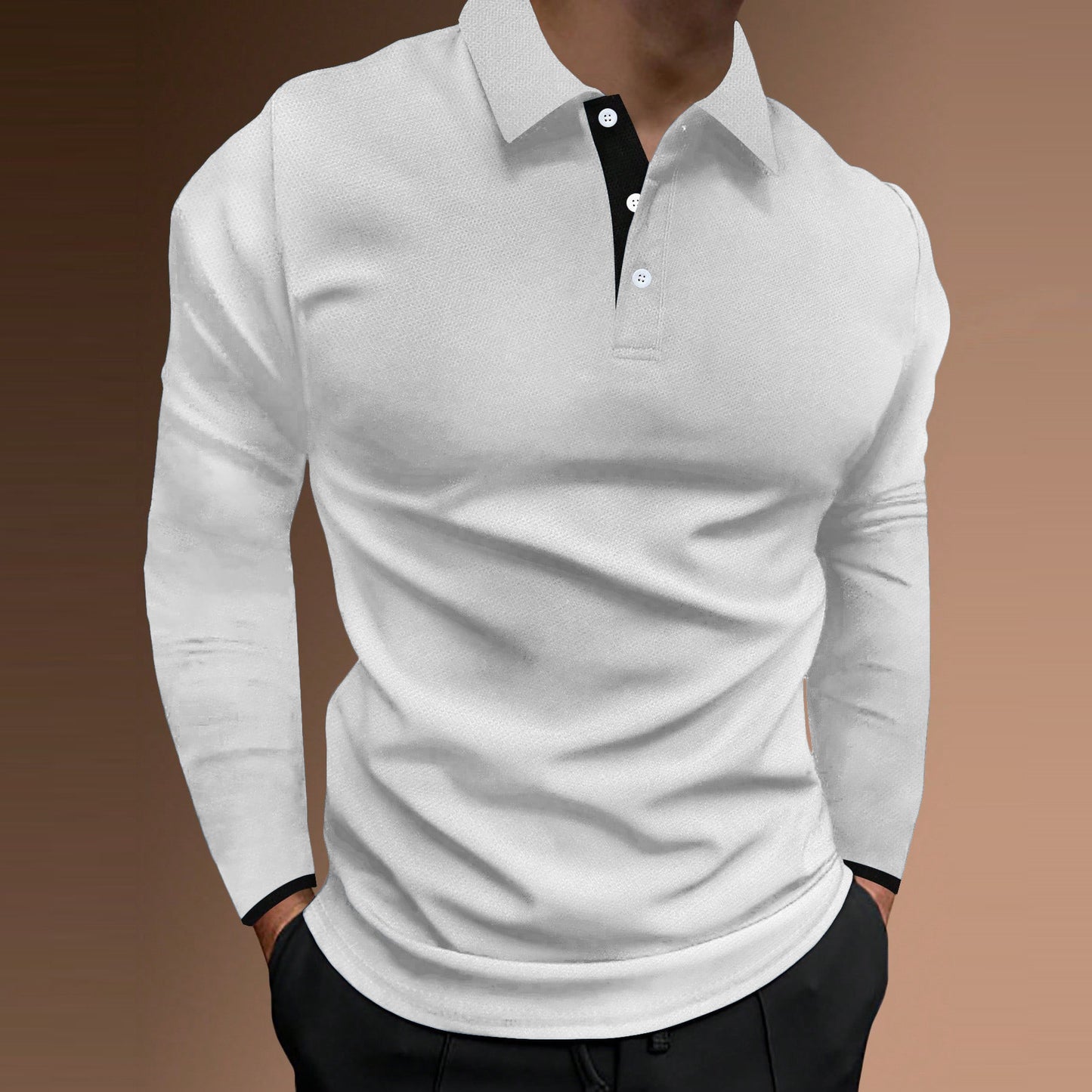 Men's Sports Casual, Comfortable, Stretch Fabric with Long Sleeve Shirt