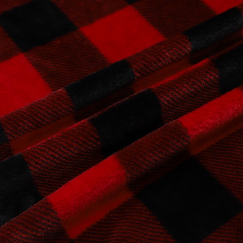Flannel Red Plaid Blanket, Double-sided Classic