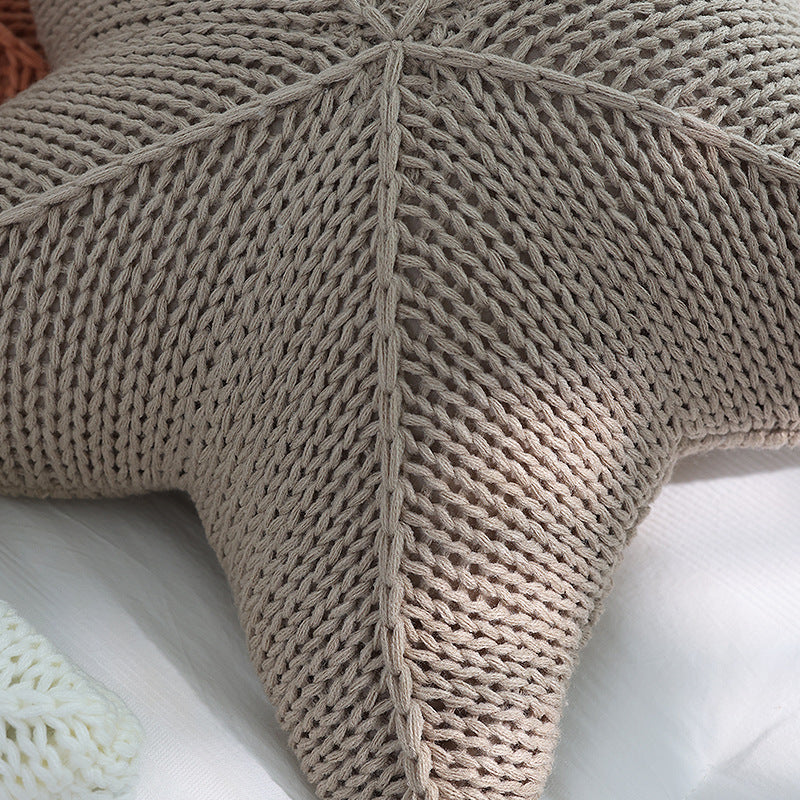 Realistic Sea Decor, Starfish, Hand-knitted Pillow