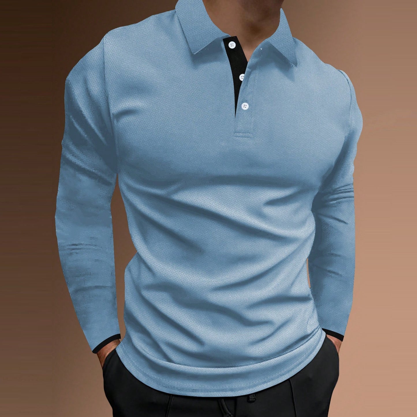 Men's Sports Casual, Comfortable, Stretch Fabric with Long Sleeve Shirt