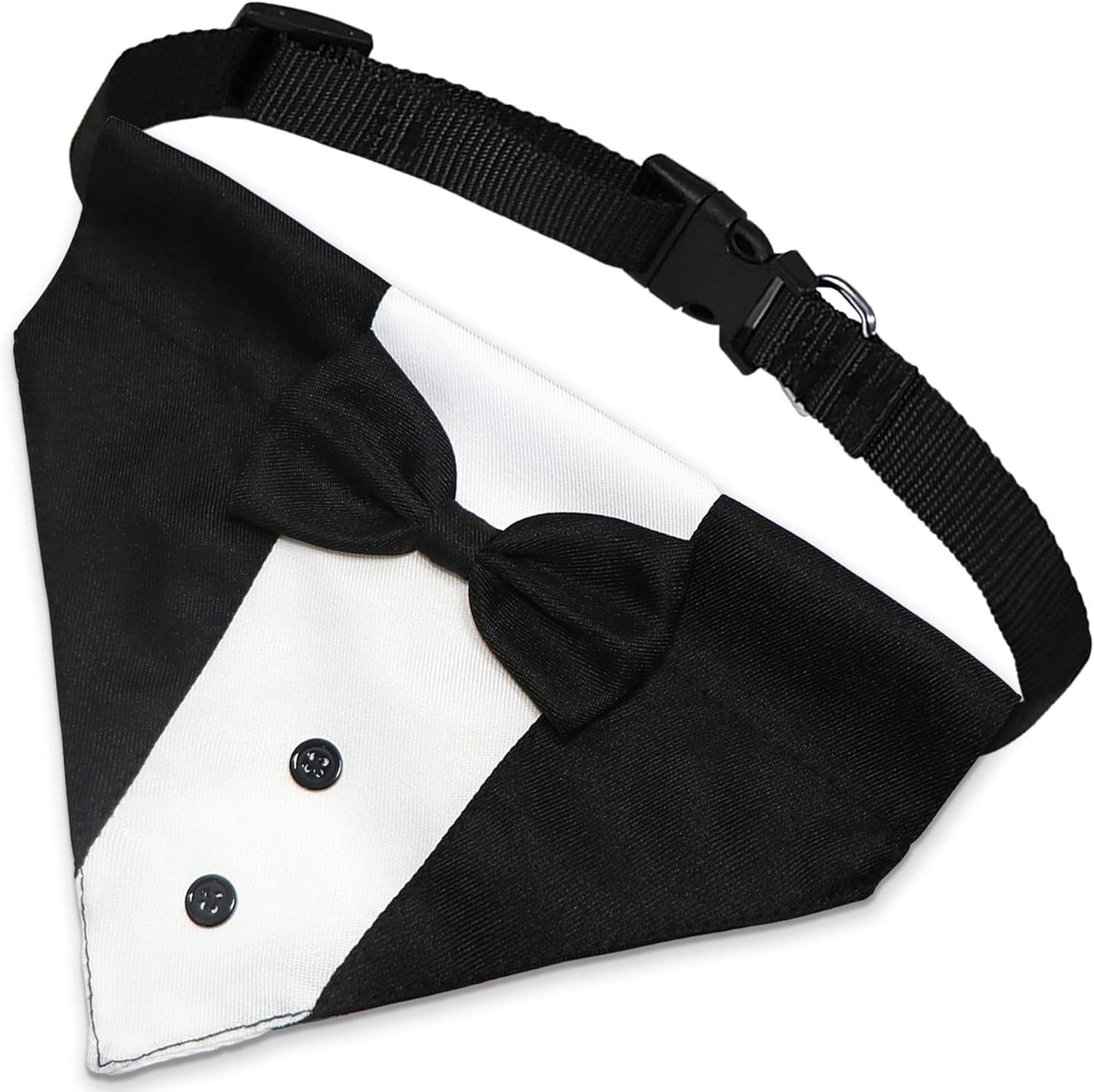 Tuxedo Suit With Bow Tie And Bandana For Dogs
