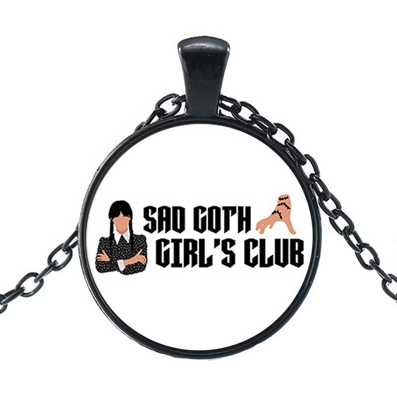 Punk Wednesday, Glass Dome Pendant Necklace.