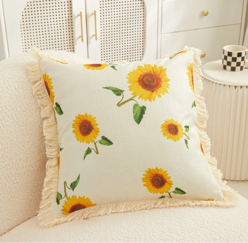 Sunflower Linen Printed Pillowcase – Sunny Decor