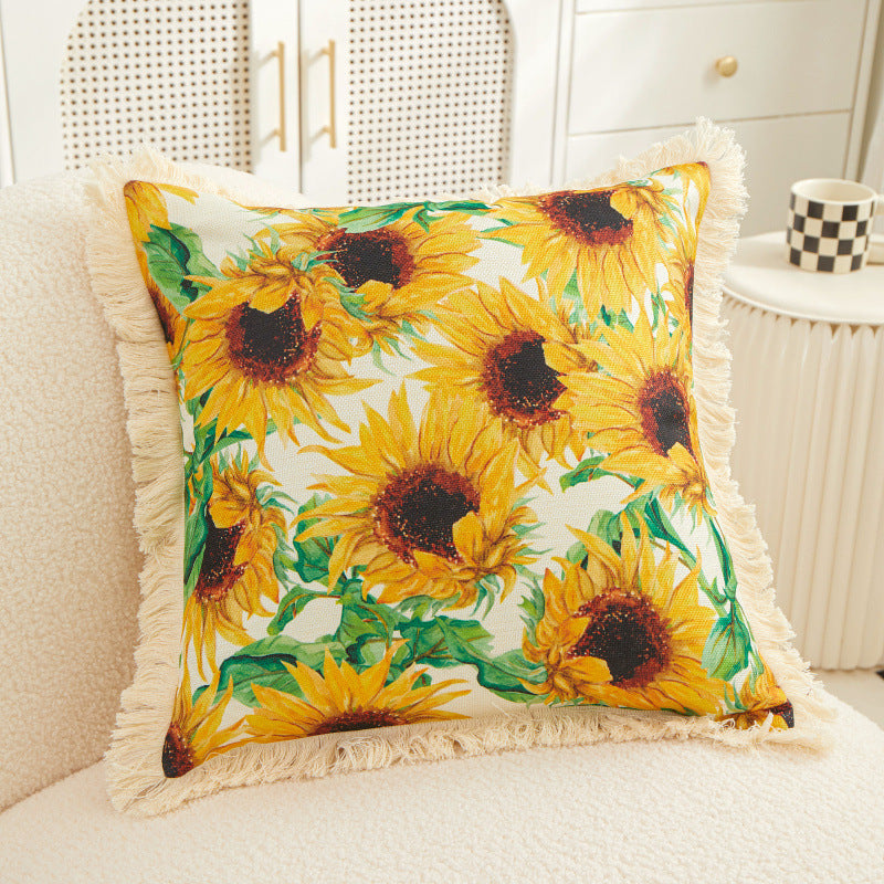 Sunflower Linen Printed Pillowcase – Sunny Decor
