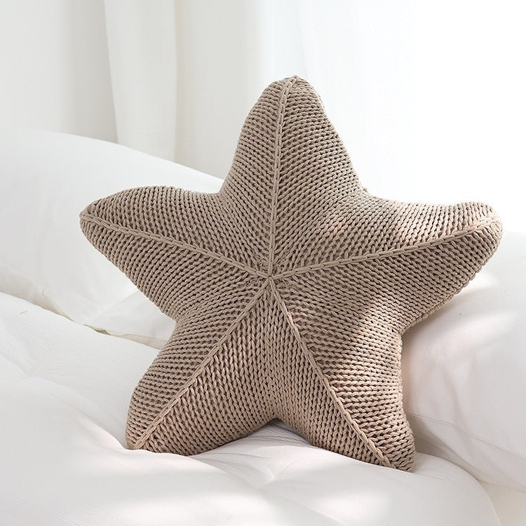 Realistic Sea Decor, Starfish, Hand-knitted Pillow