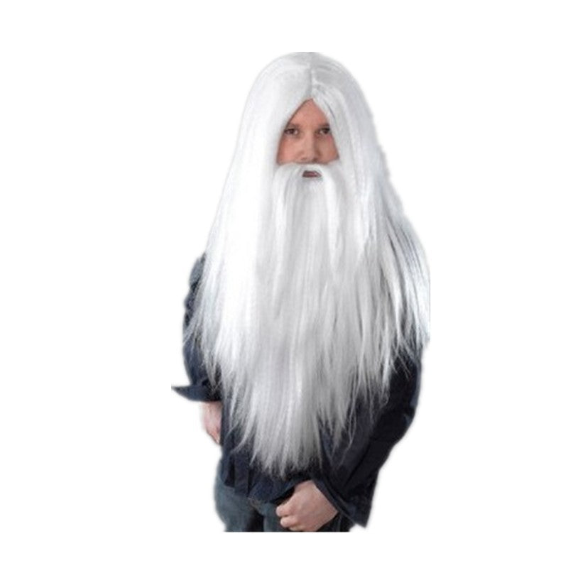 Gandalf-like Wizard Wig and Beard; Santa Claus Beard.