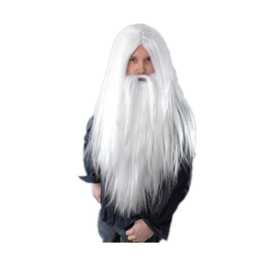 Gandalf-like Wizard Wig and Beard; Santa Claus Beard.
