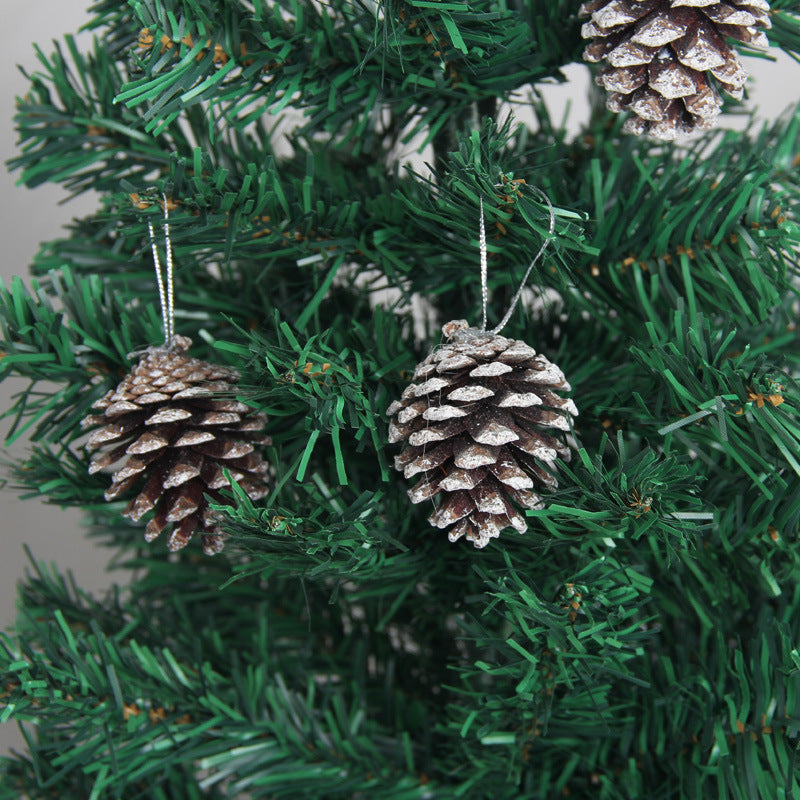 Pine Cones Decoration, Tipped White Edges.