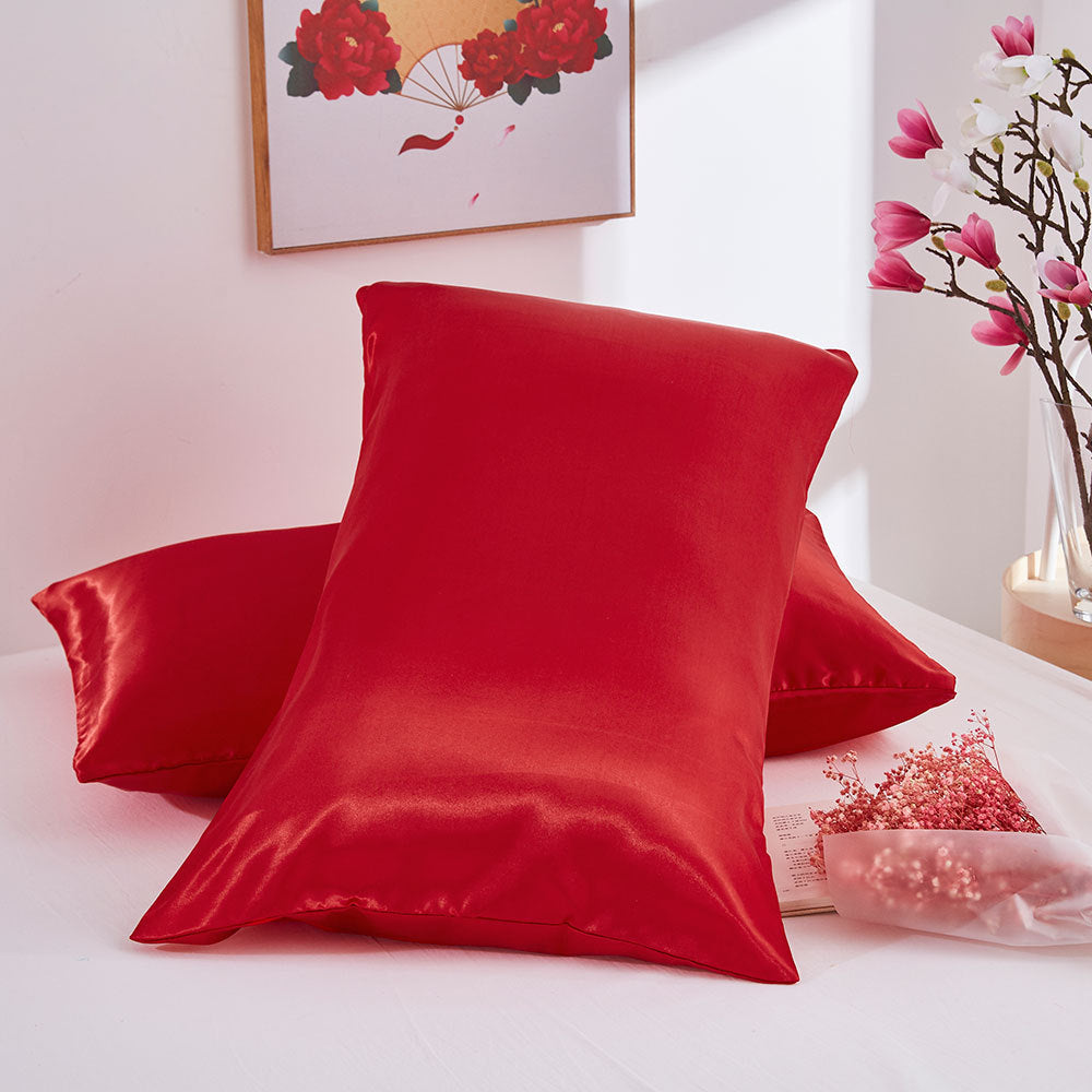 Artificial Silk, Smooth Polyester Fiber, Two Pillowcase, Variety Colors and Sizes.  Perfect Senior Gift.