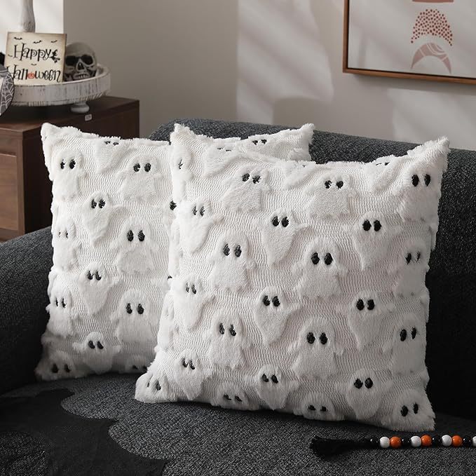 Friendly Ghosts Decor Pillow Covers, Plush Living Room Sofa, Cushion Covers