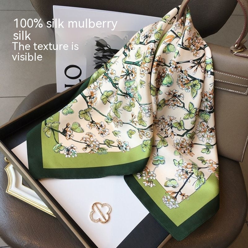 Satin Silk Scarf, Square Design