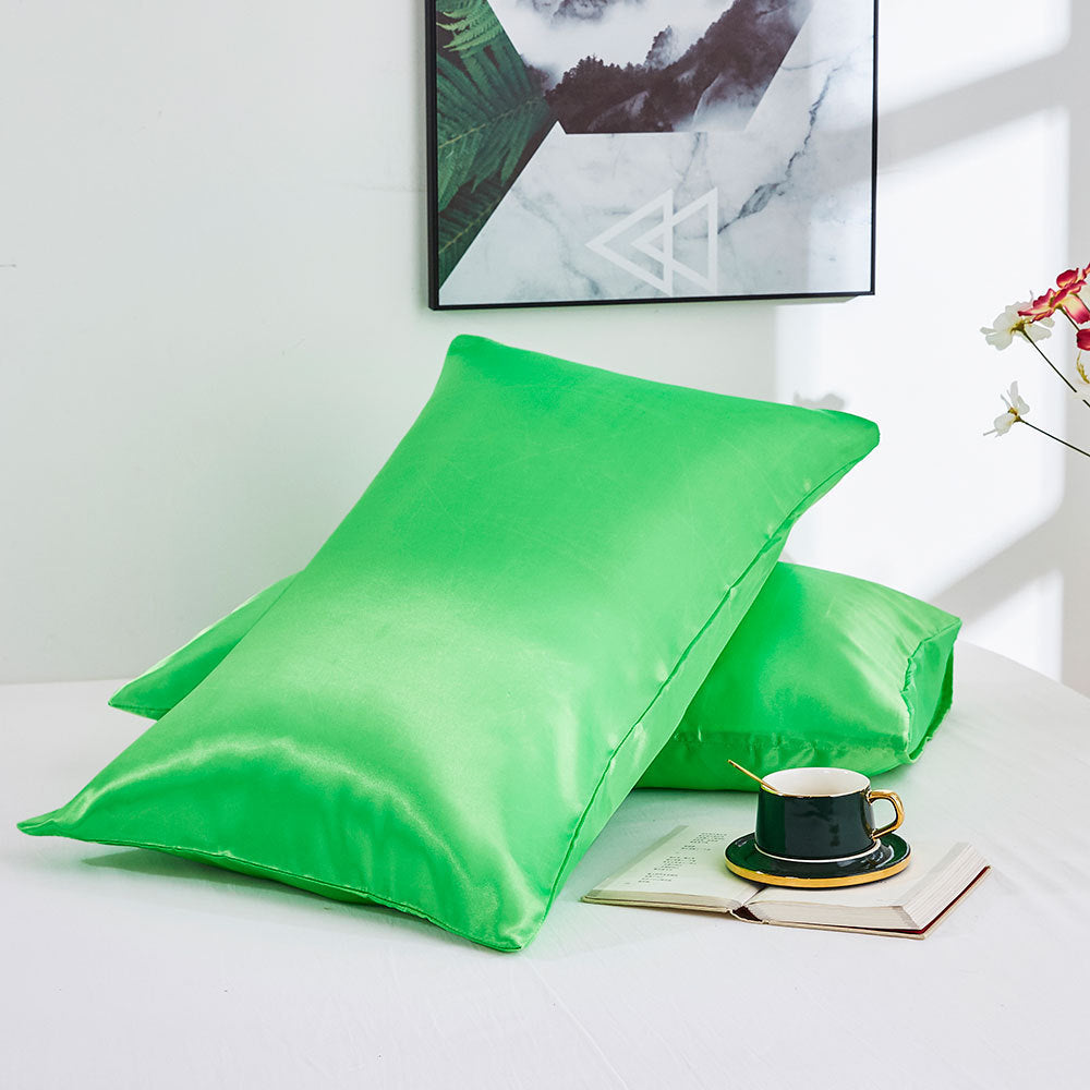 Artificial Silk, Smooth Polyester Fiber, Two Pillowcase, Variety Colors and Sizes.  Perfect Senior Gift.