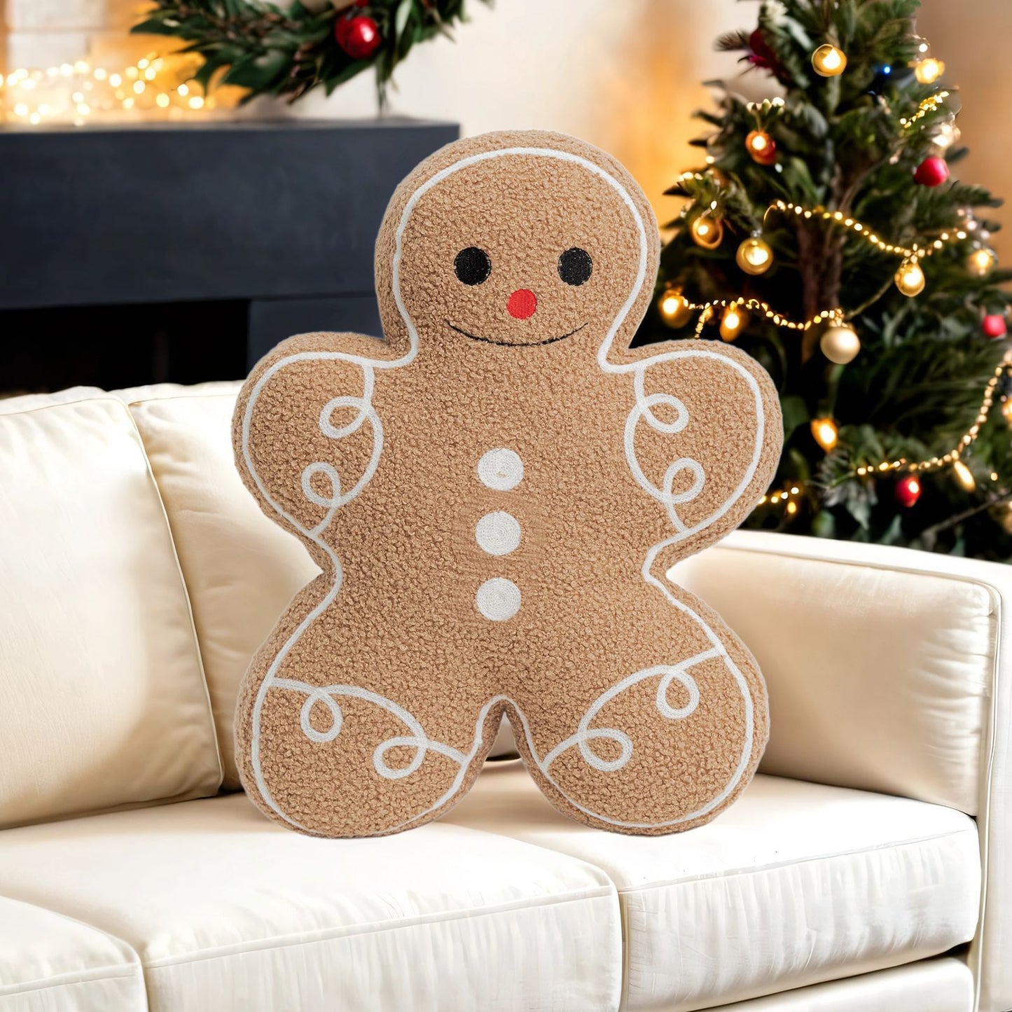 Gingerbread Man Plush Pillow