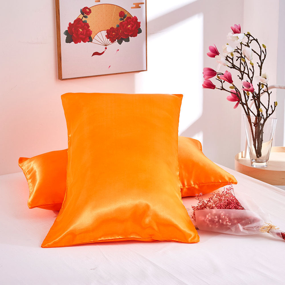 Artificial Silk, Smooth Polyester Fiber, Two Pillowcase, Variety Colors and Sizes.  Perfect Senior Gift.