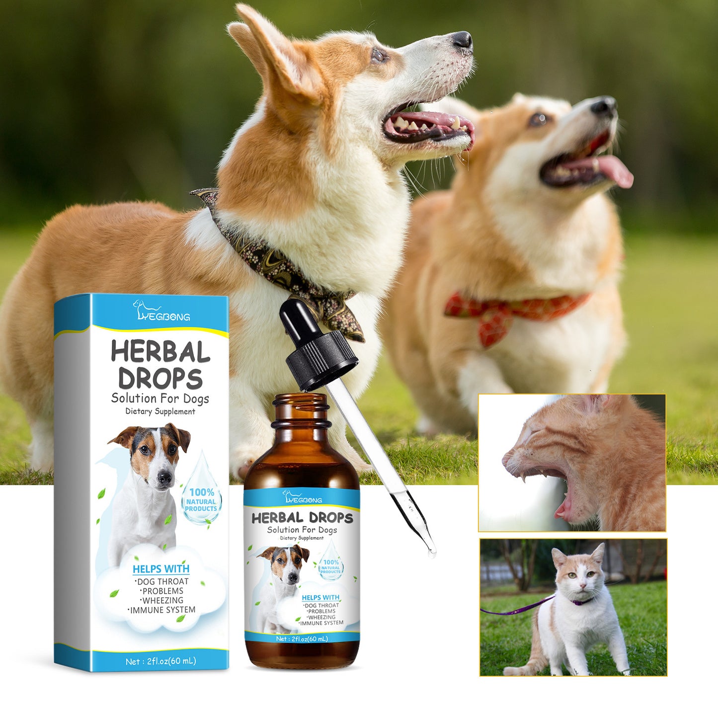 Pet Herbal Relief Drops for Cough, Runny Nose