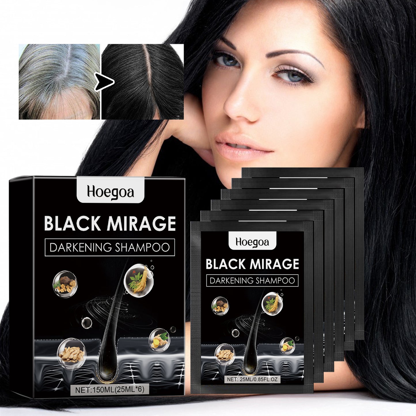 Natural Black Hair, Soft Glossy, Shampoo