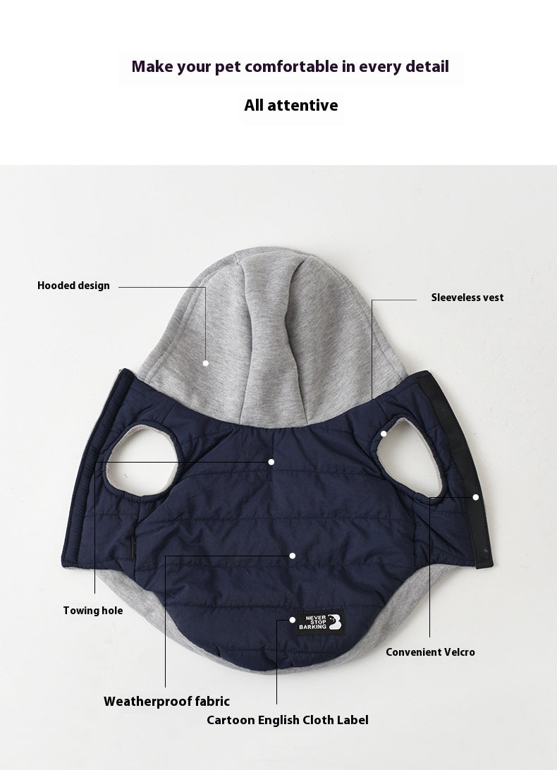 Fleece, Windproof, Cotton-Padded Jacket for Dogs