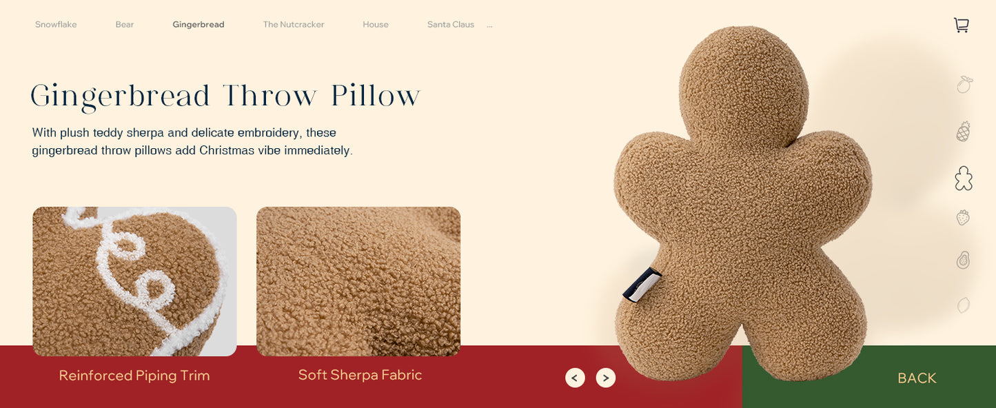 Gingerbread Man Plush Pillow