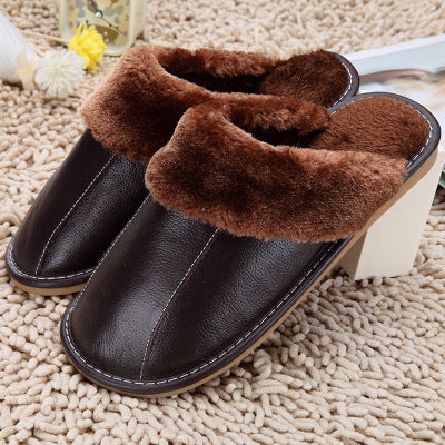 Cotton and Leather Slippers.