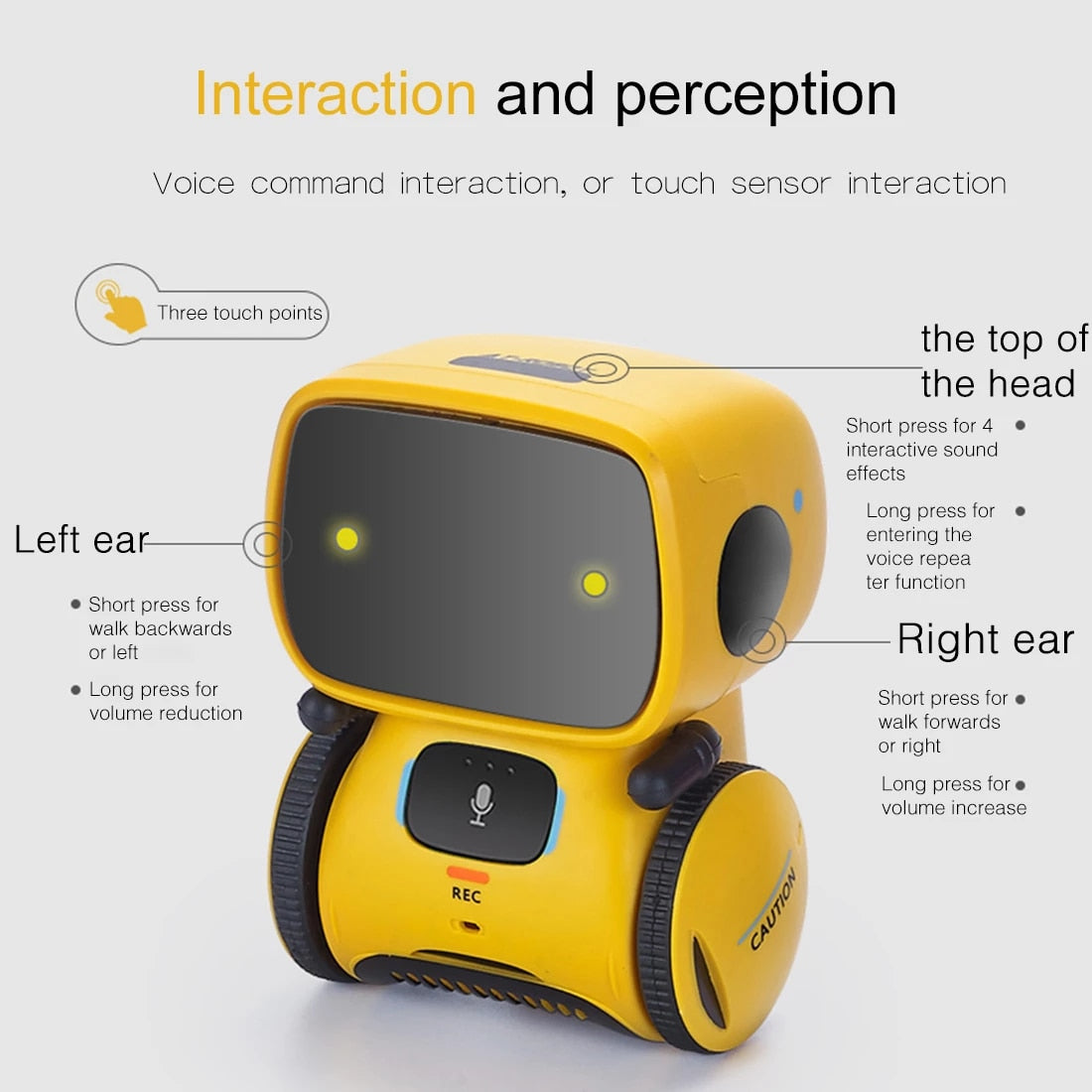 Children Voice Recognition Robot Intelligent Interactive, Early Education Robot.