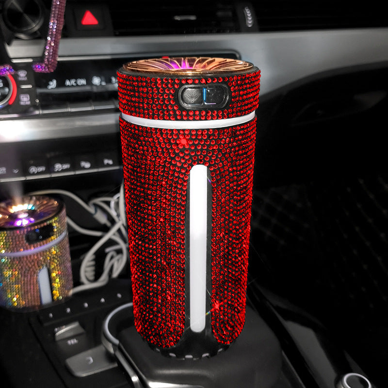 Diamond Car Humidifier, LED Light Car Diffuser, Auto Air Purifier, Aromatherapy Diffuser, Air Freshener Car Accessories, Adults, Teens.